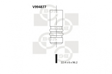 Клапан головки блоку циліндрів BGA V994877