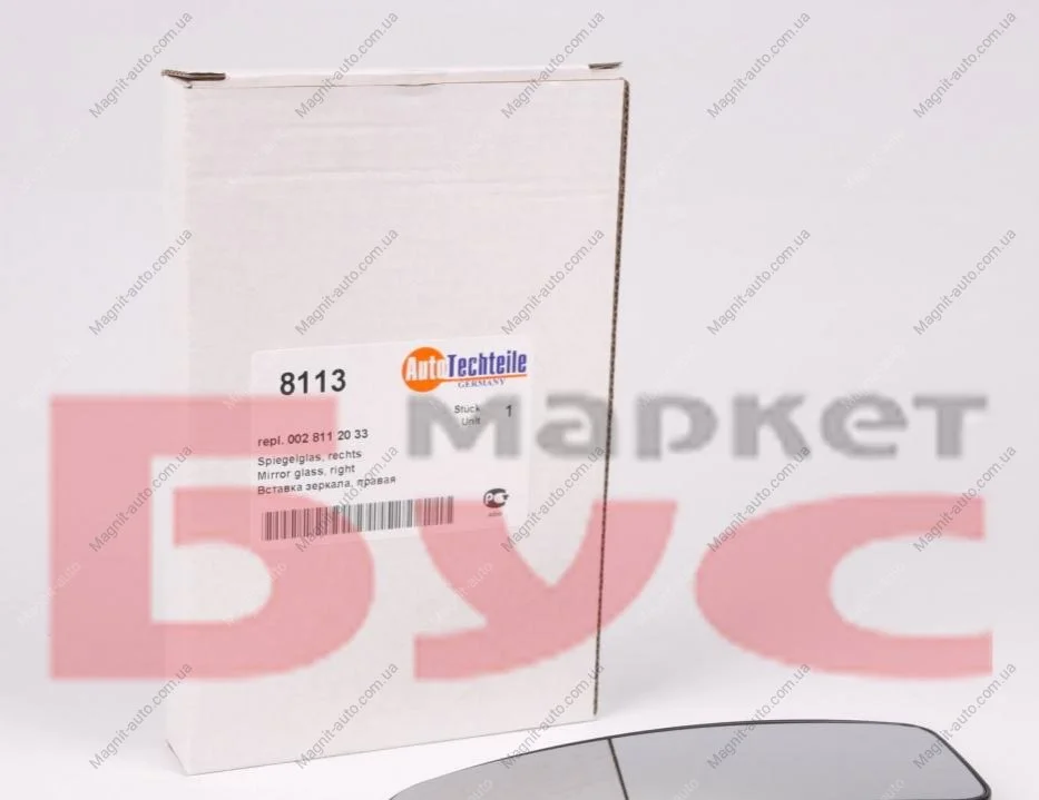 Вкладиш дзеркала MB Sprinter 06-(R) (нижній) AUTOTECHTEILE 100 8113 (фото 1)