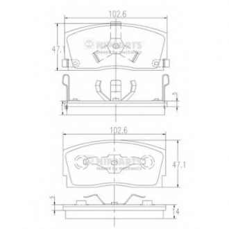 Гальмiвнi колодки к-кт. NIPPARTS J3606006