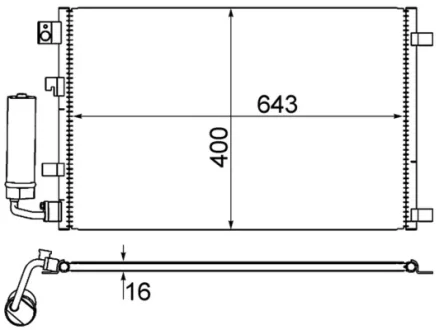 Радиатор кондиционера MAHLE / KNECHT AC 604 001S