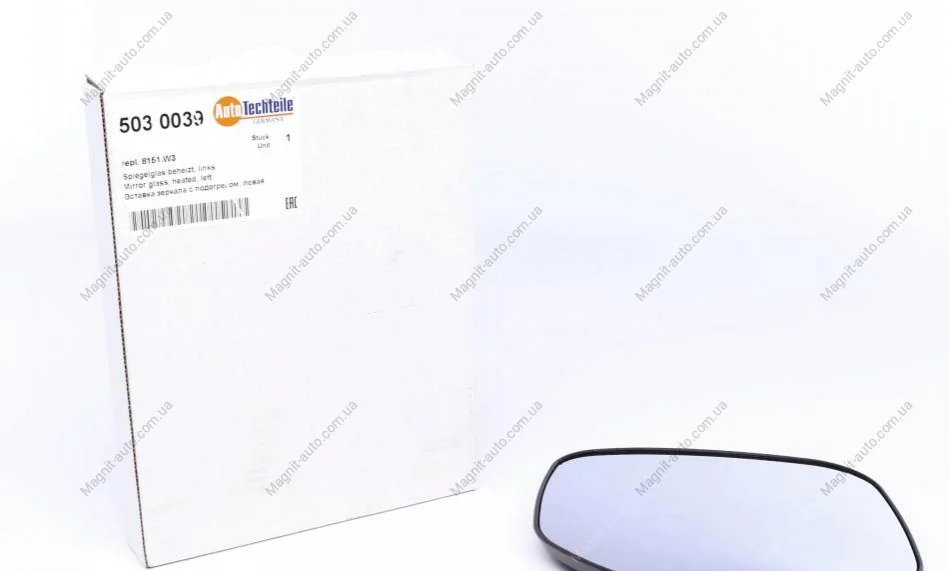 Вставка зеркала с подогревом левая AUTOTECHTEILE 503 0039 (фото 1)