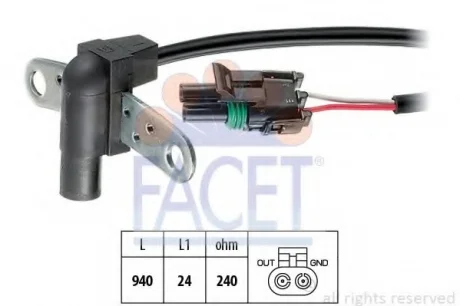 Датчик обертів колінвалу Renault Clio i 1.4 (90-98) Facet FACET 9.0010