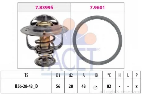 1 880 404 Термостат FACET 7.8404