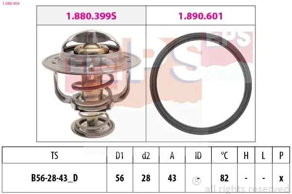 Термостат 82C Lexus GS/LS 4.0 RX 3.0 97- Mitsubishi Galant/Grandis/OutlanderToyota Avensis/Corolla/Camry 00- EPS 1.880.404 (фото 1)
