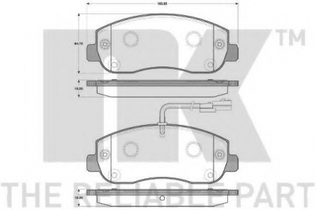 Гальмівні колодки дискові перед. Opel Movano Renault Master III 2.3Dci/2.3Cdti 05.10- NK 223966 (фото 1)