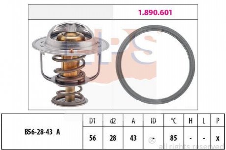 Термостат 85C Mitsubishi Carisma/Galant VI/Grandis Volvo S40/V40 1998- EPS 1.880.398