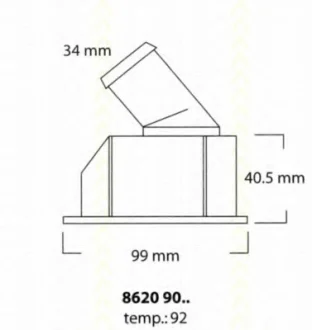 Термостат 92°C 1.8 16V Opel 93- (без штуцера) TRISCAN 86209092