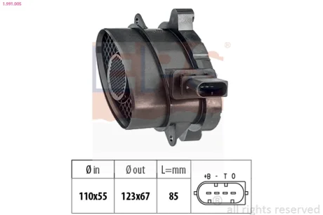 Розходомiр повiтря Bmw E46/60/61/65/66 01- EPS 1.991.005