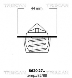Термостат Daewoo Matiz 0.8 98- TRISCAN 86202782 (фото 1)