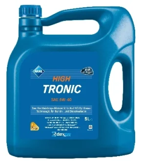 Мастило моторне синтетика Aral HighTronic 5W-40 (DE) 5L A9 (VW 502 00/505 00/505 01 MB 229.31 Ford WSS-M2C917-ARenault RN0700/ RN0710 Fiat 9.55535 S2) ARAL 1529F9