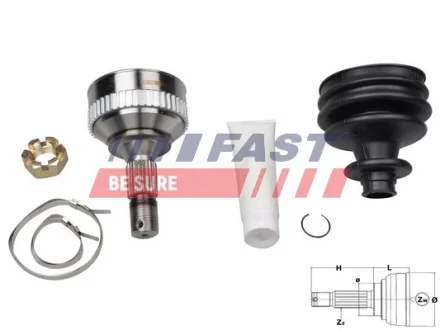 ШРКШ зовн. 25z/34z/58,5mm ABS:48 Citroen Berlingo, C3 Picasso, C4 II, DS4, Xsara Picasso Peugeot 207, 3008, 308, 1.4-2.0D 12.99- FAST FT25088K
