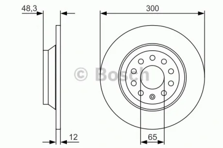 Диск тормозной, VW Passat B8 BOSCH 0986479V01