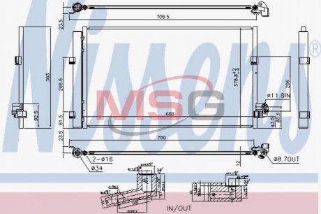 Интеркулер BMW 5 (G30), 5 (G31), 7 (G11, G12) 2.0D/3.0D 09.15- NISSENS 940748