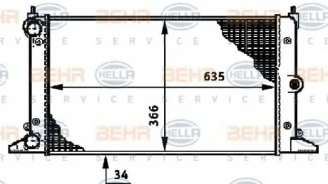 Радіатор системи охолодження HELLA 8MK376720511