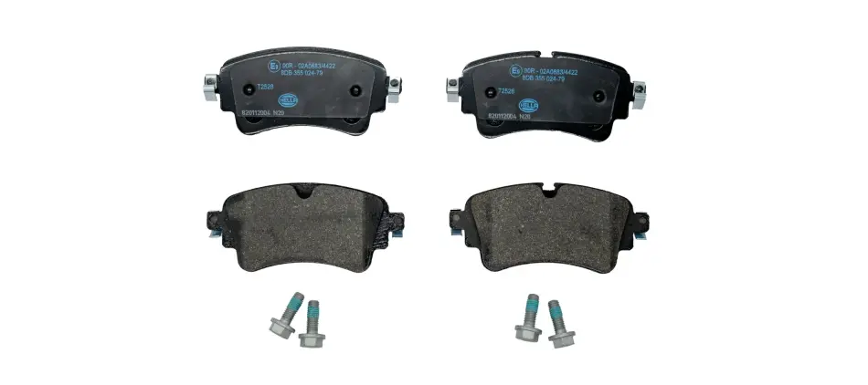 Тормозные колодки дисковые зад. AUDI A4, A4 ALLROAD, A5, Q5, Q7 1.4-3.0DH 01.15- HELLA 8DB355024791 (фото 1)
