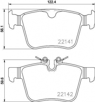 Гальмівні колодки задні Land Rover Evogue 14- HELLA 8DB355023361