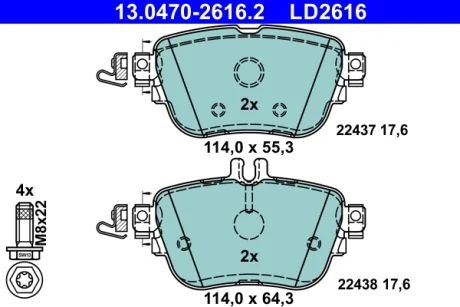 Klocki hamulcowe LD2616 ATE 13047026162