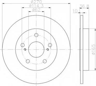 Диск тормозной с покрытием PRO задний HELLA 8DD355118971
