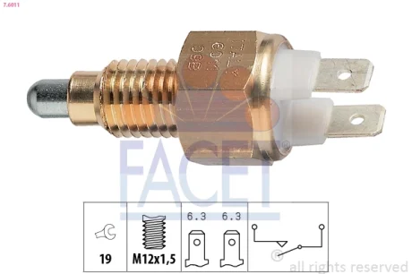 Датчик заднього ходу Opel Ascona/ Corsa A/ Kadett E 1.0-2.0 81-94 FACET 7.6011