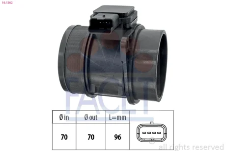 Расходомер воздуха 2.0HDi (100kw) Citroen C4 07-/Peugeot 307 04- Facet FACET 10.1302