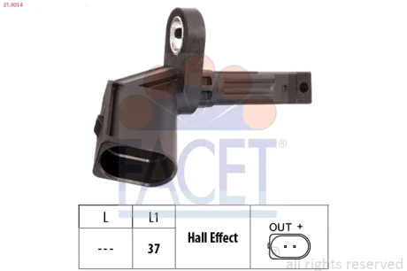 Датчик ABS FACET 21.0014