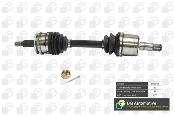 Піввісь перед. MITSUBISHI L200 2.5 DI-D 07-15 Л. BGA DS6101L (фото 1)