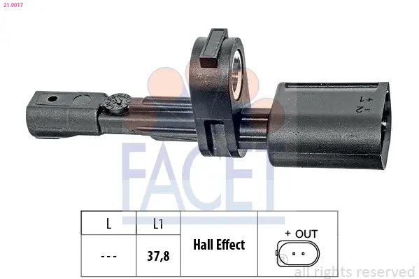 Датчик ABS FACET 21.0017 (фото 1)