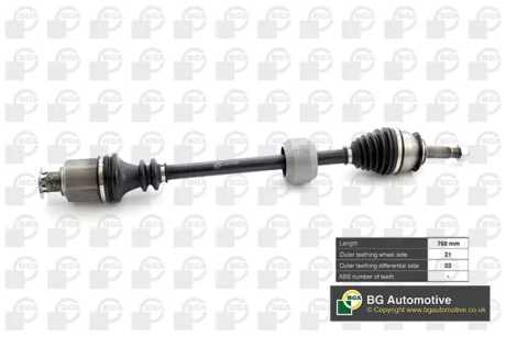Піввісь Logan/Sandero 1.4/1.6i 04- Прав. (21/23z L768mm) -ABS BGA DS1500R