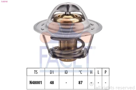 Термостат Transit 2.0i -94 (87 C) Facet FACET 7.8374S