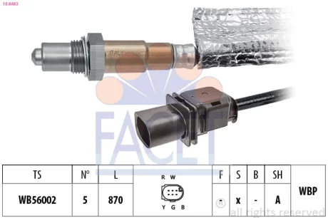 Датчик кисню (лямбда-зонд) OM271 Sprinter 08- Facet FACET 10.8483