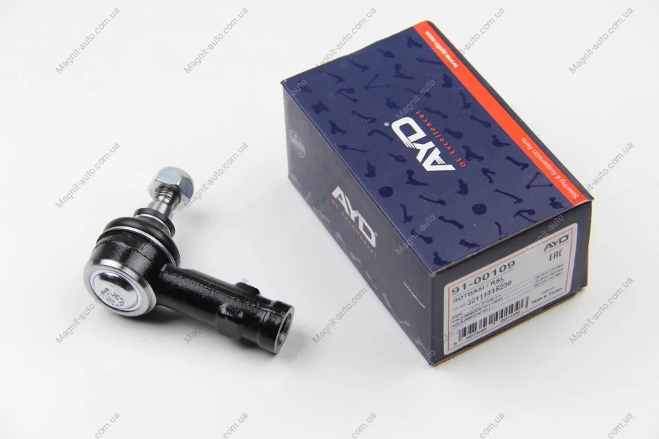 Наконечник рулевой (кон 12.6*14.2 L=74mm) VW JETTA (-92), PASSAT B3/B4 (-97), GOLF (-92) AYD 91-00109 (фото 1)