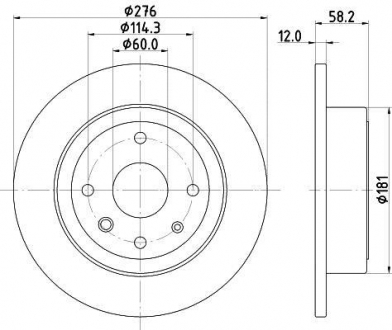 Тормозной диск зад. Epica 05- 2.0-2.5 (PRO) HELLA 8DD355116-991 (фото 1)