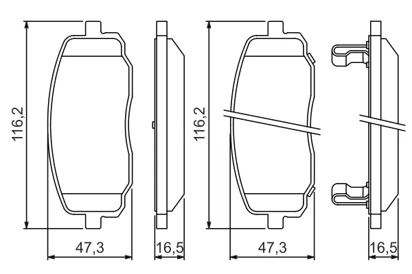 Комплект тормозных колодок, дисковый тормоз BOSCH 0986494491 (фото 1)