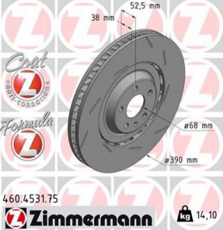 TARCZA HAMULC. PORSCHE MACAN 14- PP ZIMMERMANN 460453175