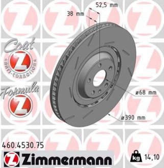 TARCZA HAMULC. PORSCHE MACAN 14- LP ZIMMERMANN 460453075