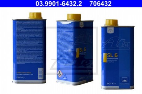 Тормозная жидкость 1л (SL.6 DOT 4) ATE 03.9901-6432.2