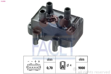 Котушка запалення Citroen Berlingo 1.4 i (mfkfx, mfkfw) (96-08) Facet FACET 9.6088