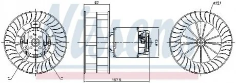 Вентилятор печки NISSAN KUBISTAR (2004) 1.5 DCI NISSENS 87253