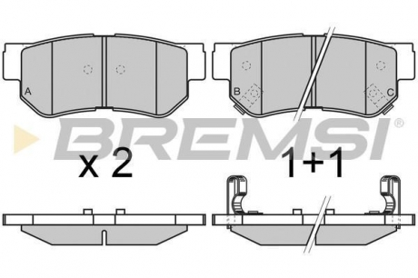 Колодки тормозные задние Hyundai Getz/Santa FE/Tucson 01- (m BREMSI BP2966