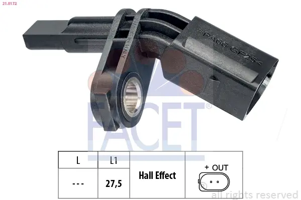 Датчик ABS FACET 21.0172 (фото 1)