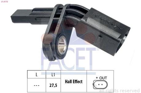 Датчик ABS FACET 21.0172