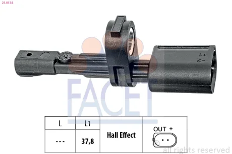 Датчик ABS FACET 21.0134