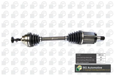 Полуось BMW 5(F07/F12)/7(F01) 09- дв.N57D30 Л. (37/27) BGA DS0902L