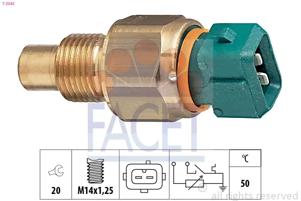 Датчик вмикання вентилятора Ducato/Jumper 1.9D/Berlingo Facet FACET 7.3542 (фото 1)