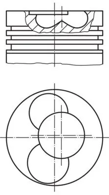 Комплект кілець поршня двигуна на один циліндр MAHLE / KNECHT 030 91 02 (фото 1)