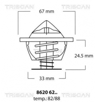 Термостат системи охолодження двигуна TRISCAN 8620 6282