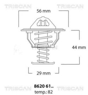 Термостат системи охолодження двигуна TRISCAN 8620 6182 (фото 1)
