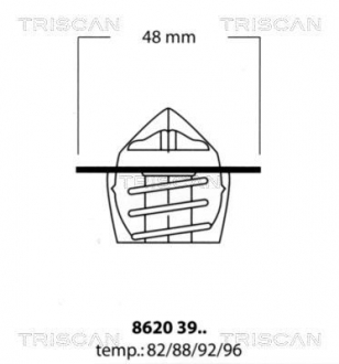 Термостат системи охолодження двигуна TRISCAN 8620 3988