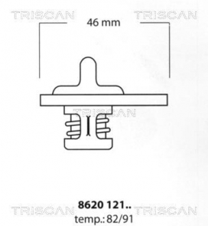 Термостат системи охолодження двигуна TRISCAN 8620 12182 (фото 1)