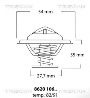 Термостат системи охолодження двигуна TRISCAN 8620 10682 (фото 1)